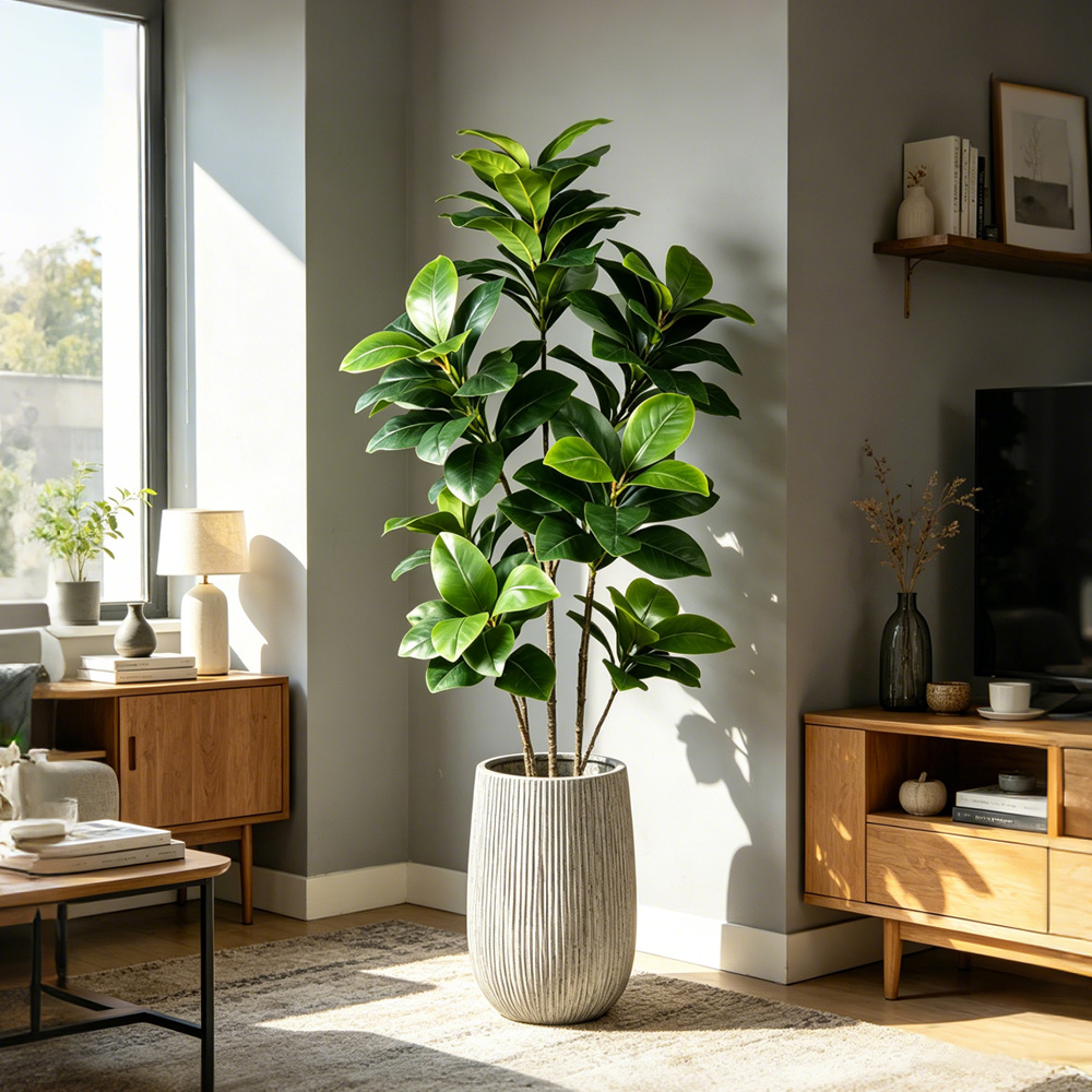 Ficus Lyrata Tree - 74-140cm Large Artificial Banyan Tree Tropical