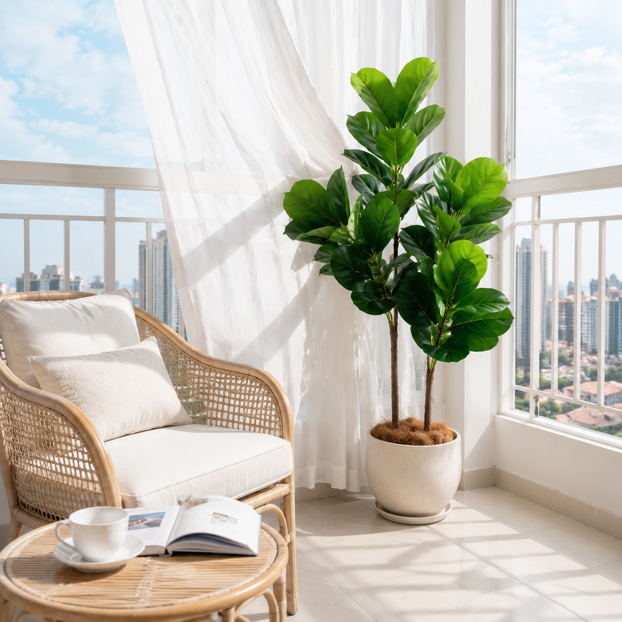 130cm/4.3ft Artificial Ficus L - Ficus Lyrata Tree review and price