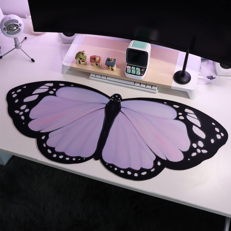 Purple Lilac Butterfly Deskmat - Tradescantia Purple review and price