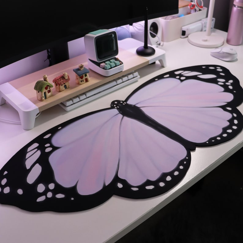Purple Lilac Butterfly Deskmat - Tradescantia Purple review and price