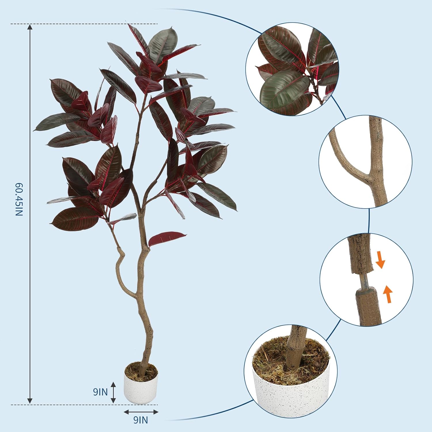 Artificial Fiddle Leaf Fig Tre - Ficus Lyrata Tree review and price