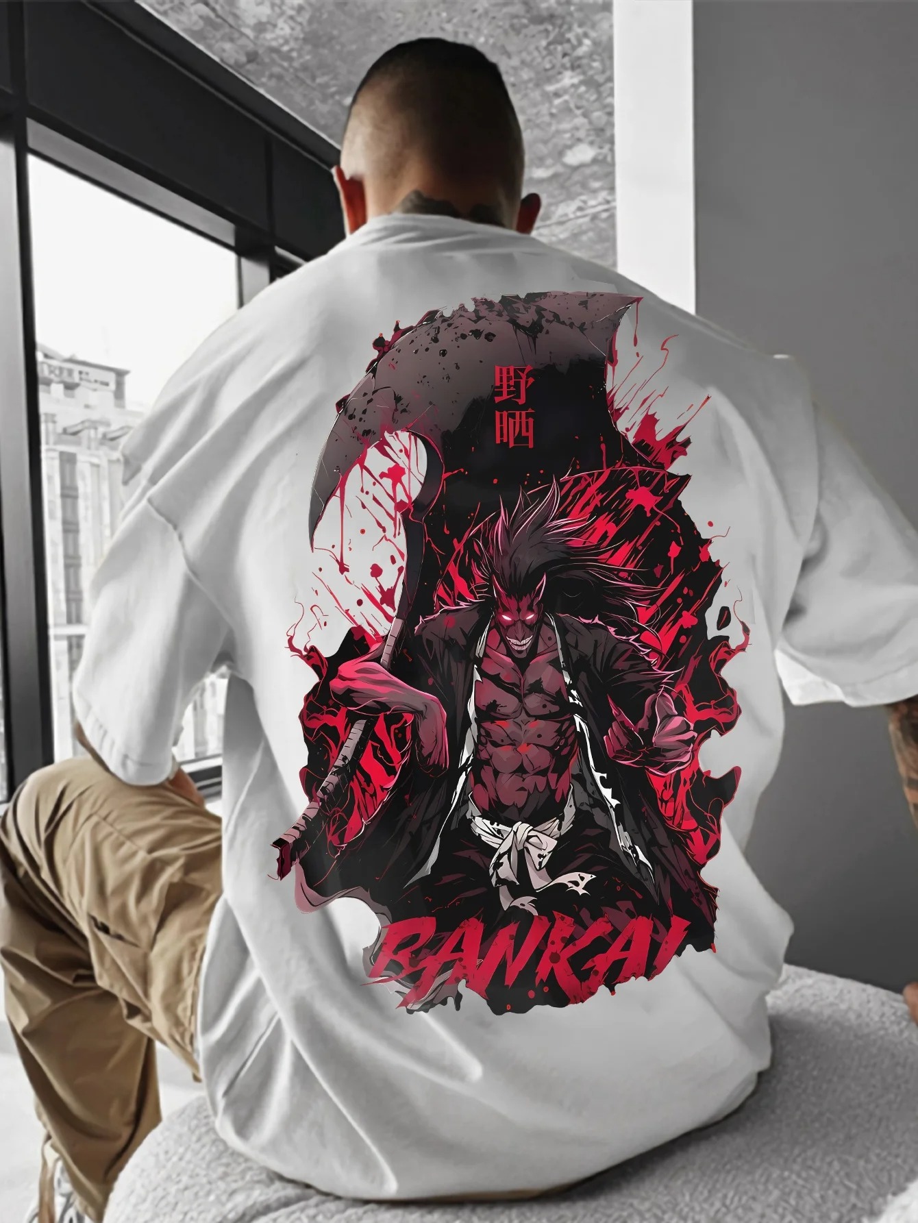 2026 BLEACH Kenpachi T-shirt A - Aglaonema Red review and price