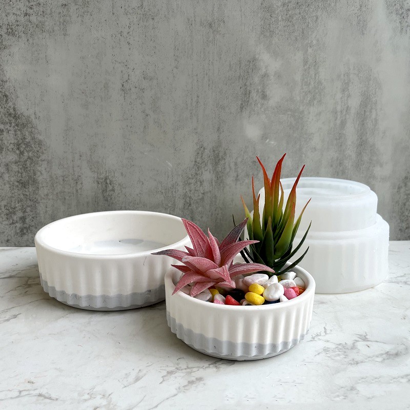 Stripe Flowerpot Silicone Mold - Echeveria Succulent review and price