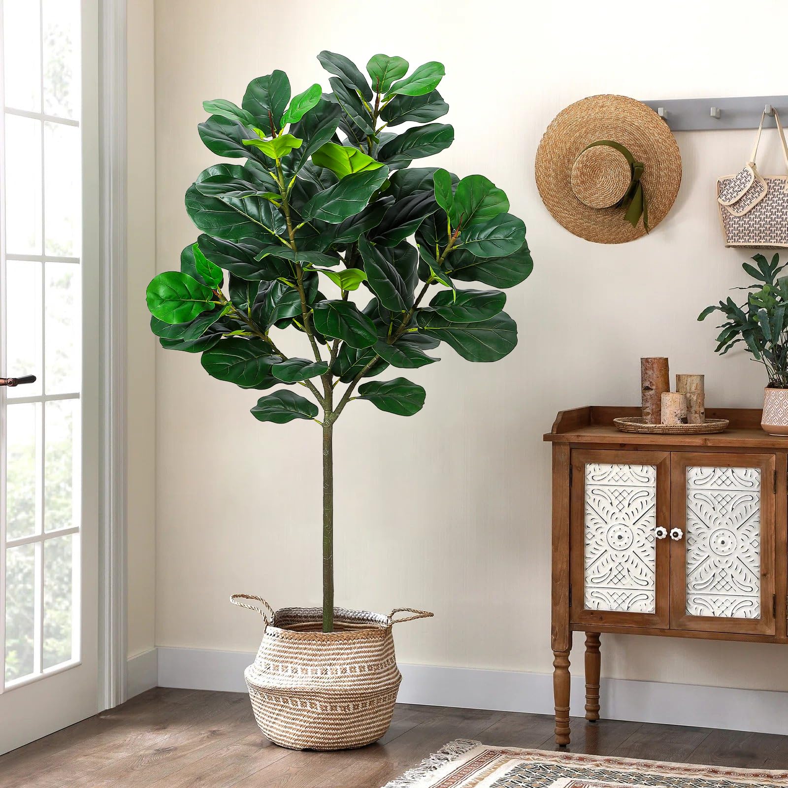 GlowSol 5.2 Ft Artificial Fidd - Ficus Lyrata Tree review and price