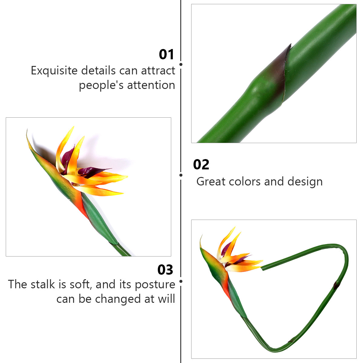 Real Touch Artificial Bird of  - Bird Paradise Strelitzia review and price